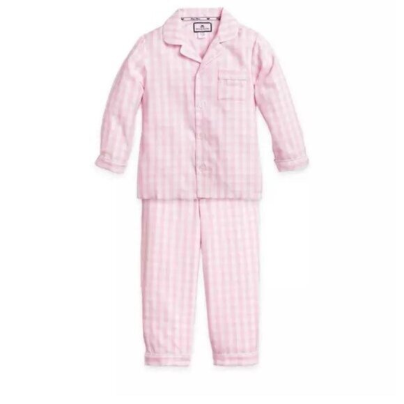 Petite Plume Pink Gingham Check Kids Pajama Set 12/18M 100% Cotton Blend - Picture 1 of 9